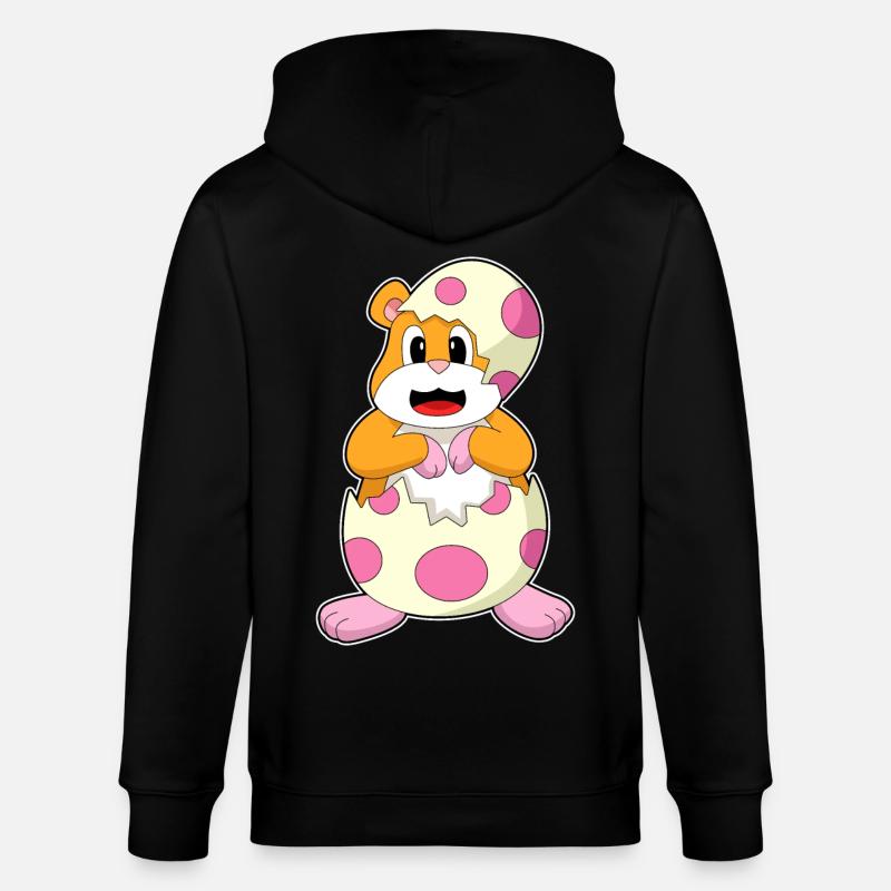 Hamster eggshell egg - Stanley/Stella CULTIVATOR  Unisex Organic Hooded Jacket - black