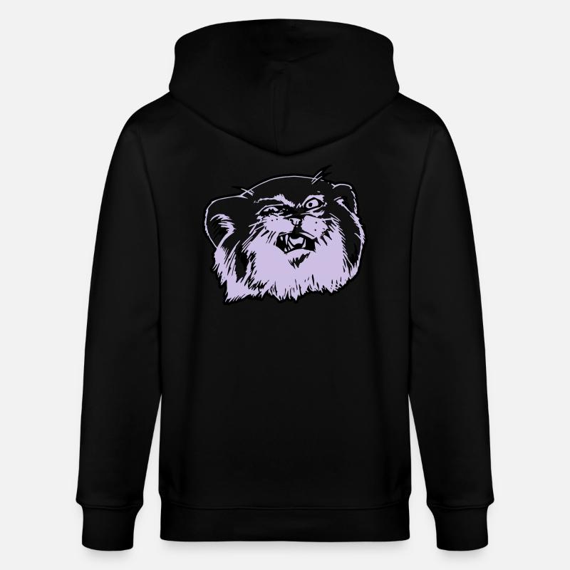 Visage de Pallaskatze Manul - Veste à capuche bio CULTIVATOR Stanley/Stella Unisexe - noir