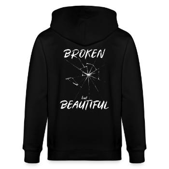 Broken but Beautiful - Stanley/Stella Unisex Bio-Kapuzenjacke CULTIVATOR  - Schwarz - Hinten - Anna (173cm)