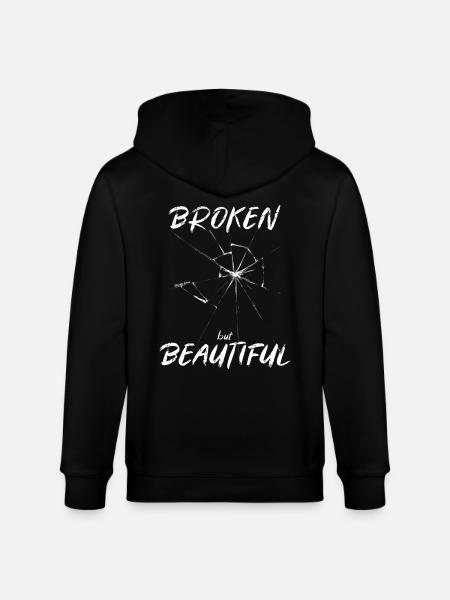 Broken but Beautiful - Stanley/Stella CULTIVATOR  Unisex Organic Hooded Jacket - black