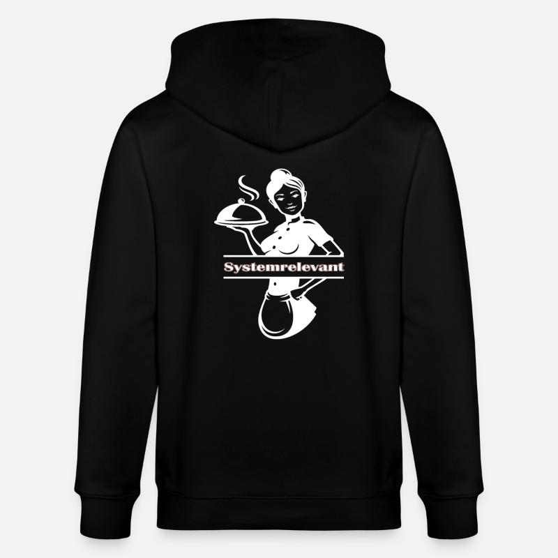 Kellnerin Restaurant Systemrelevant - Stanley/Stella Unisex Bio-Kapuzenjacke CULTIVATOR - Schwarz