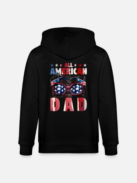 All American Dad - Stanley/Stella CULTIVATOR  Unisex Organic Hooded Jacket - black