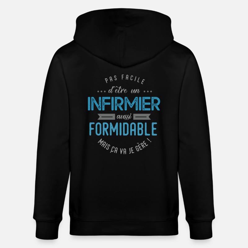 infirmier formidable - Veste à capuche bio CULTIVATOR Stanley/Stella Unisexe - noir