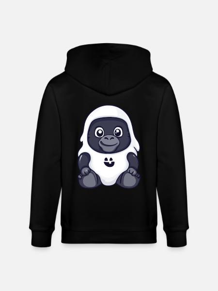 Gorilla Halloween Comic Ghost - Stanley/Stella CULTIVATOR  Unisex Organic Hooded Jacket - black