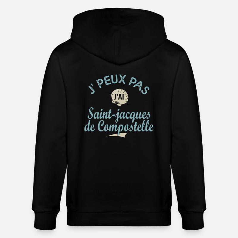 compostelle J'peux pas j ai chemin de Compostelle - Veste à capuche bio CULTIVATOR Stanley/Stella Unisexe - noir