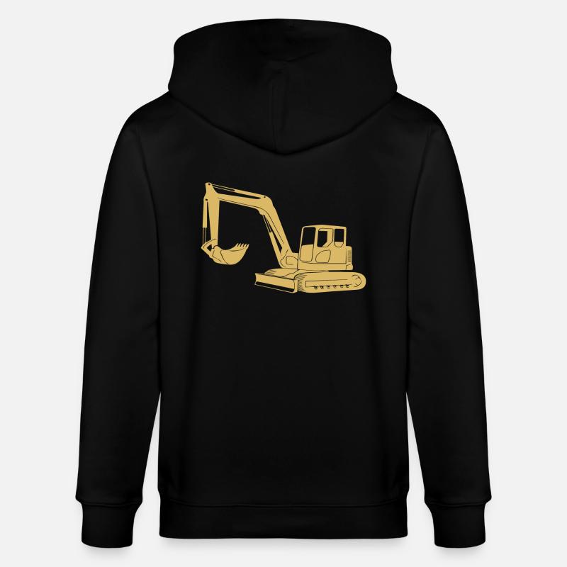 Baggerfahrer Silhouette - Baugeräteführer - Stanley/Stella Unisex Bio-Kapuzenjacke CULTIVATOR  - Schwarz