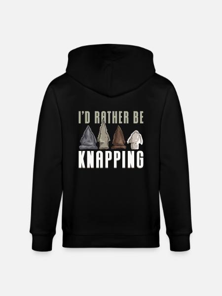 I'd Rather Be Knapping - Stanley/Stella Unisex Bio-Kapuzenjacke CULTIVATOR  - Schwarz