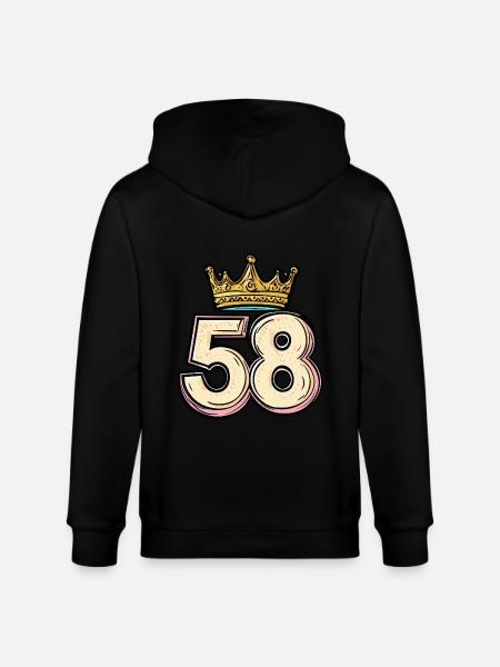 58 Number Krone - Stanley/Stella CULTIVATOR  Unisex Organic Hooded Jacket - black