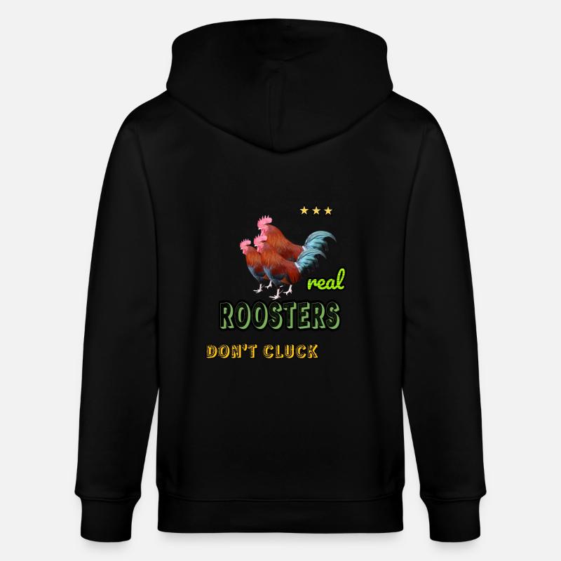 Echte Hähne - Stanley/Stella Unisex Bio-Kapuzenjacke CULTIVATOR  - Schwarz