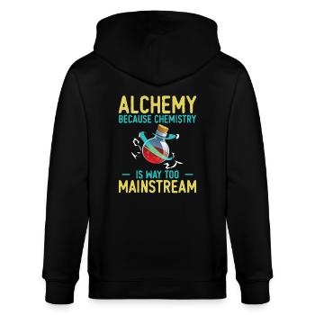 Alchemie, weil Chemie viel zu Mainstream ist - Stanley/Stella Unisex Bio-Kapuzenjacke CULTIVATOR  - Schwarz - Hinten - Anna (173cm)