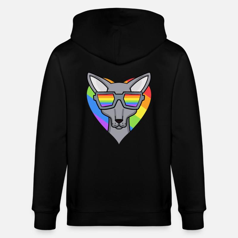 Chat LGBT Sphynx Rainbow - Veste à capuche bio CULTIVATOR Stanley/Stella Unisexe - noir