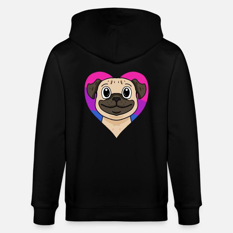 Bisexuell Mops Hund Geschenk - Stanley/Stella Unisex Bio-Kapuzenjacke CULTIVATOR  - Schwarz