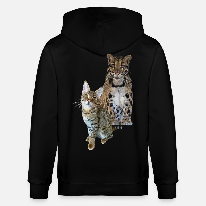 Panthère nébuleuse et chat - Veste à capuche bio CULTIVATOR Stanley/Stella Unisexe - noir