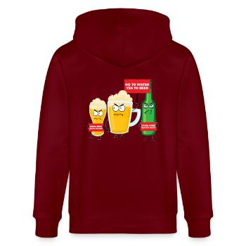 Save Water Drink Beer - Stanley/Stella Unisex Bio-Kapuzenjacke CULTIVATOR  - Burgunderrot - Hinten - Anna (173cm)