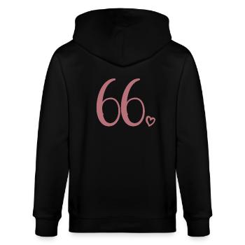 Süße Nummer 66, 66 Jahre alt, 66. Geburtstag Geschenk - Stanley/Stella Unisex Bio-Kapuzenjacke CULTIVATOR  - Schwarz - Hinten - Anna (173cm)