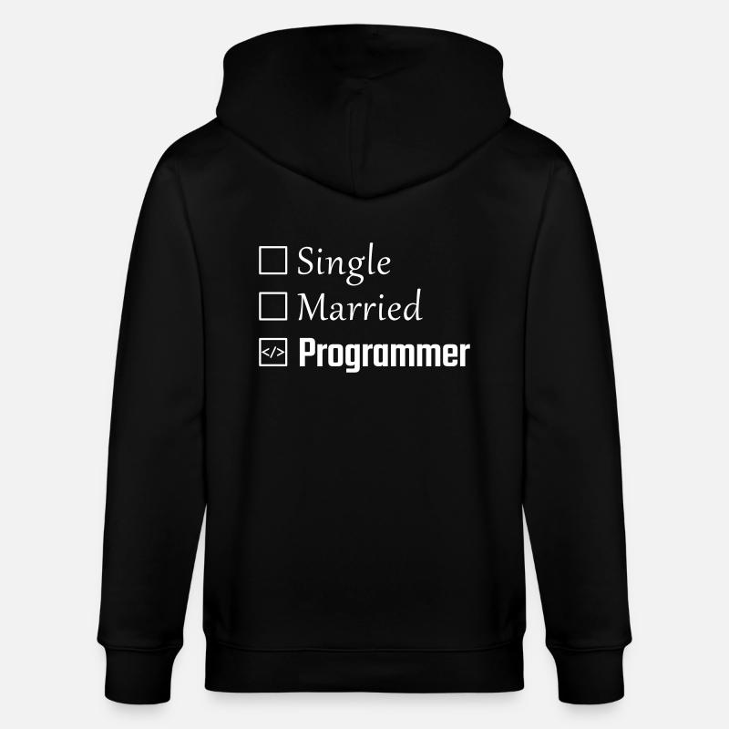 Célibataire, marié, programmeur - Veste à capuche bio CULTIVATOR Stanley/Stella Unisexe - noir