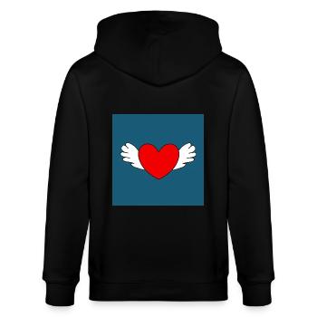 Red Heart, Valentine's Day - Stanley/Stella CULTIVATOR  Unisex Organic Hooded Jacket - black - Back - Anna (173cm)