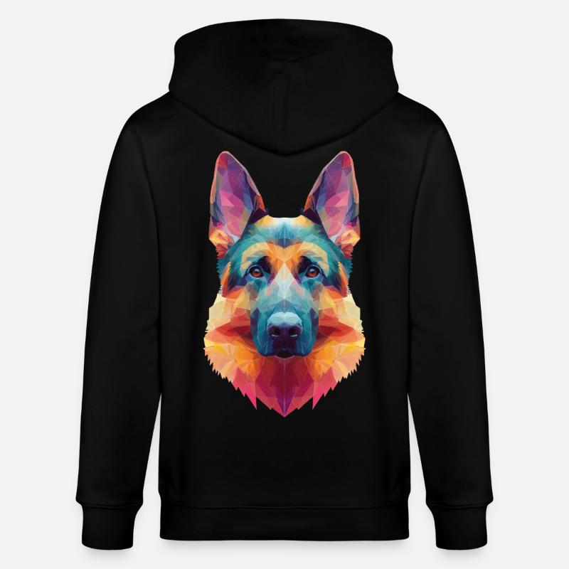 Schäferhund - Stanley/Stella Unisex Bio-Kapuzenjacke CULTIVATOR  - Schwarz