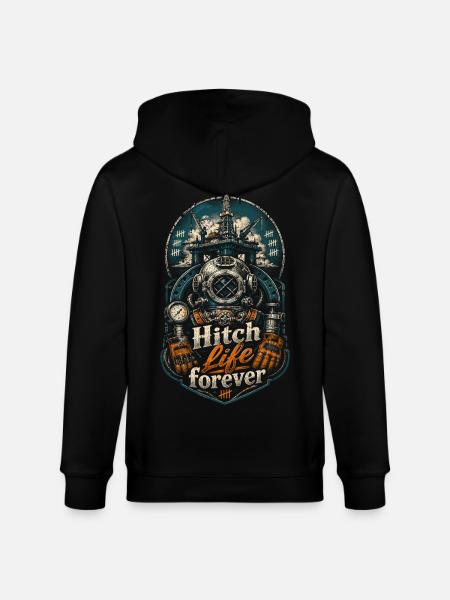 Tiefseearbeiter Hitch Life Forever - Stanley/Stella Unisex Bio-Kapuzenjacke CULTIVATOR - Schwarz
