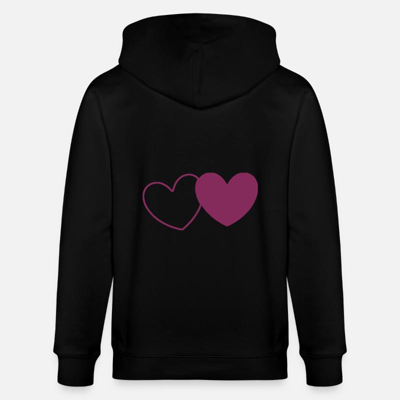 Saint Valentin Coeur Violet - Veste à capuche bio CULTIVATOR Stanley/Stella Unisexe - noir