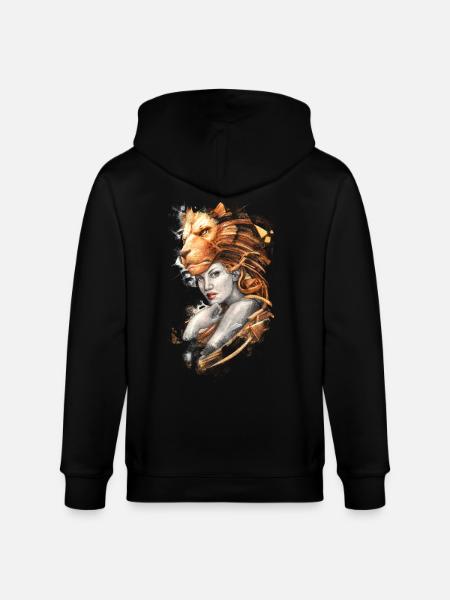 Löwe - Stanley/Stella Unisex Bio-Kapuzenjacke CULTIVATOR  - Schwarz