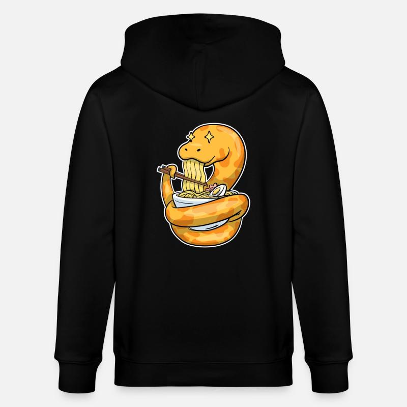 Königspython Isst Ramen - Stanley/Stella Unisex Bio-Kapuzenjacke CULTIVATOR  - Schwarz