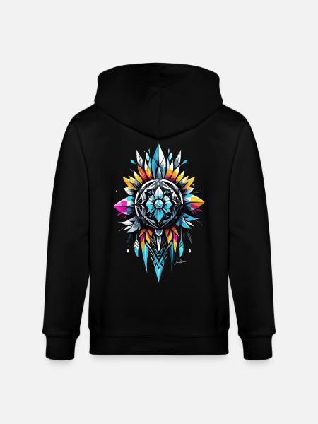Geometrisches Stammessymbol - Stanley/Stella Unisex Bio-Kapuzenjacke CULTIVATOR - Schwarz