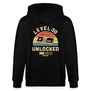 30. Geburtstag Level 30 Jahre 1995 - Stanley/Stella Unisex Bio-Kapuzenjacke CULTIVATOR  - Schwarz - Hinten - Anna (173cm)