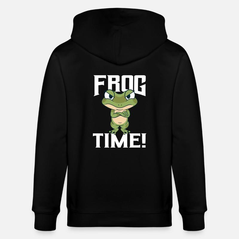 Frog Time - Stanley/Stella CULTIVATOR  Unisex Organic Hooded Jacket - black