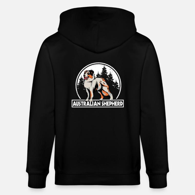Australian Shepherd - Stanley/Stella Unisex Bio-Kapuzenjacke CULTIVATOR  - Schwarz