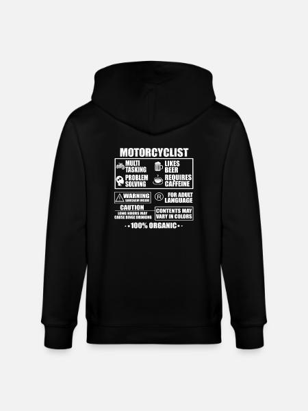 motorcyclist - Stanley/Stella CULTIVATOR  Unisex Organic Hooded Jacket - black