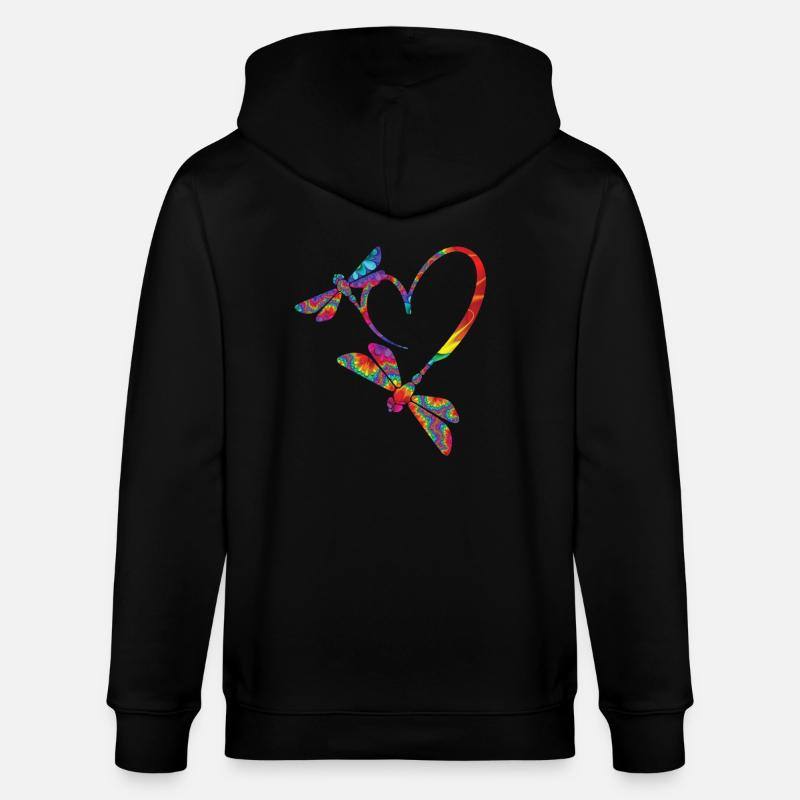 Libelle Herz - Stanley/Stella Unisex Bio-Kapuzenjacke CULTIVATOR  - Schwarz