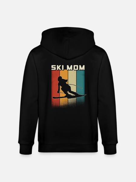 Retro Ski Mom Ski Mama - Stanley/Stella CULTIVATOR  Unisex Organic Hooded Jacket - black