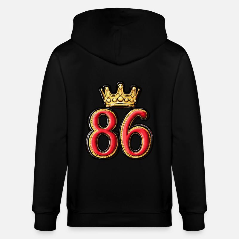 86 Zahl Krone - Stanley/Stella Unisex Bio-Kapuzenjacke CULTIVATOR  - Schwarz