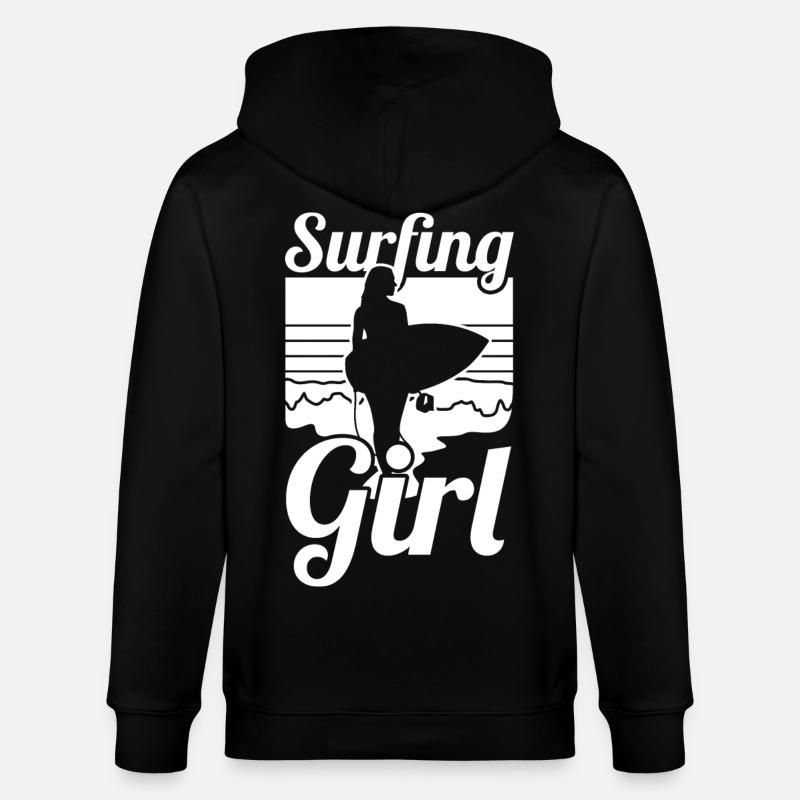 Surfermädchen - Stanley/Stella Unisex Bio-Kapuzenjacke CULTIVATOR - Schwarz