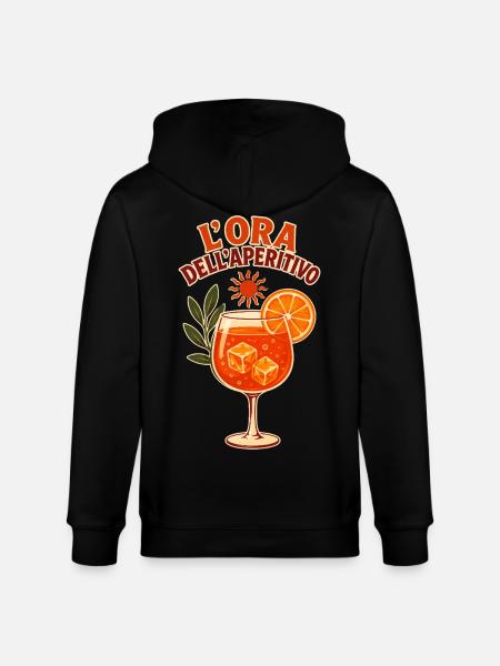 L'Ora dell'Aperitivo - Italienischer Sommer - Stanley/Stella Unisex Bio-Kapuzenjacke CULTIVATOR  - Schwarz