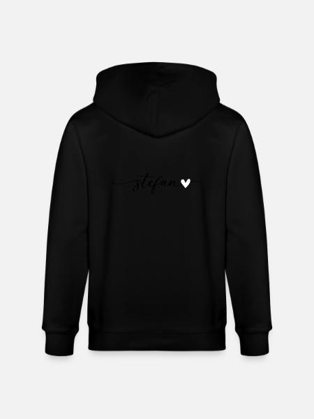 Stefan Name Calligraphy Font - Stanley/Stella CULTIVATOR  Unisex Organic Hooded Jacket - black