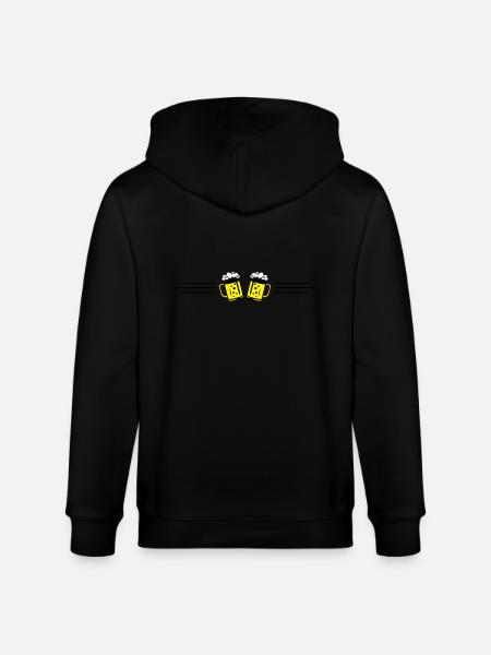 Beer Line Icon - Stanley/Stella CULTIVATOR Unisex Organic Hooded Jacket - black