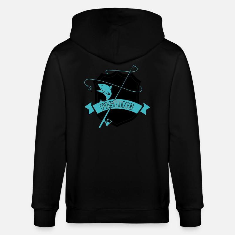 Armoiries de la pêche - Veste à capuche bio CULTIVATOR Stanley/Stella Unisexe - noir