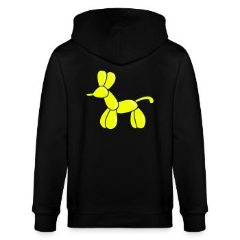 ballon hund - Stanley/Stella Unisex Bio-Kapuzenjacke CULTIVATOR  - Schwarz - Hinten - Anna (173cm)