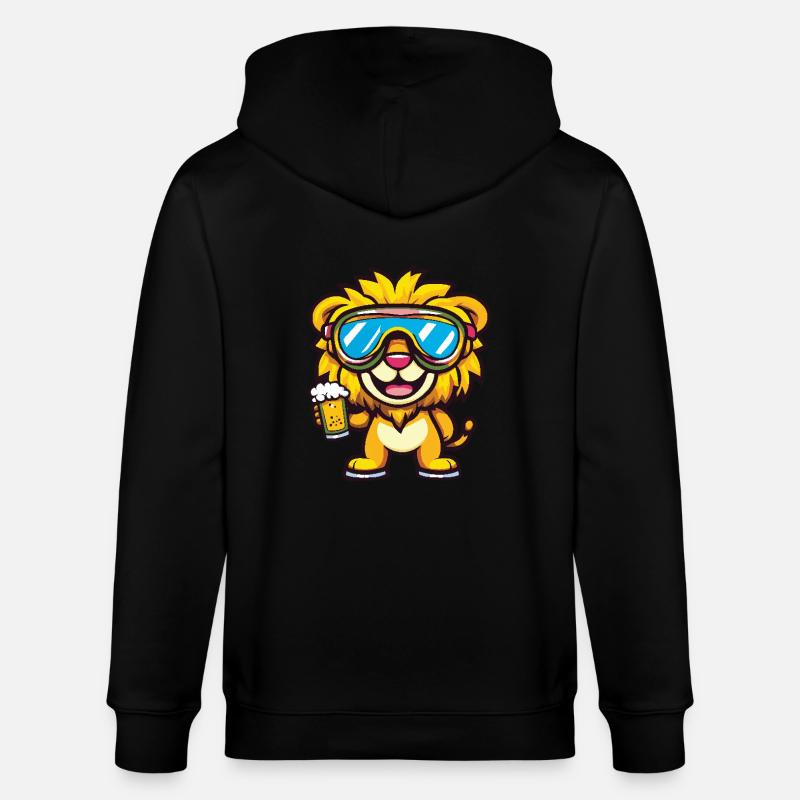Löwe Apres Ski Bier - Stanley/Stella Unisex Bio-Kapuzenjacke CULTIVATOR  - Schwarz