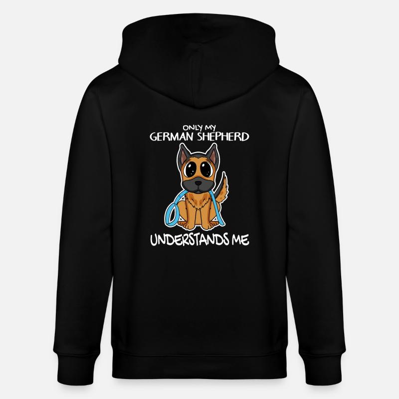 Deutscher Schäferhund - Stanley/Stella Unisex Bio-Kapuzenjacke CULTIVATOR - Schwarz
