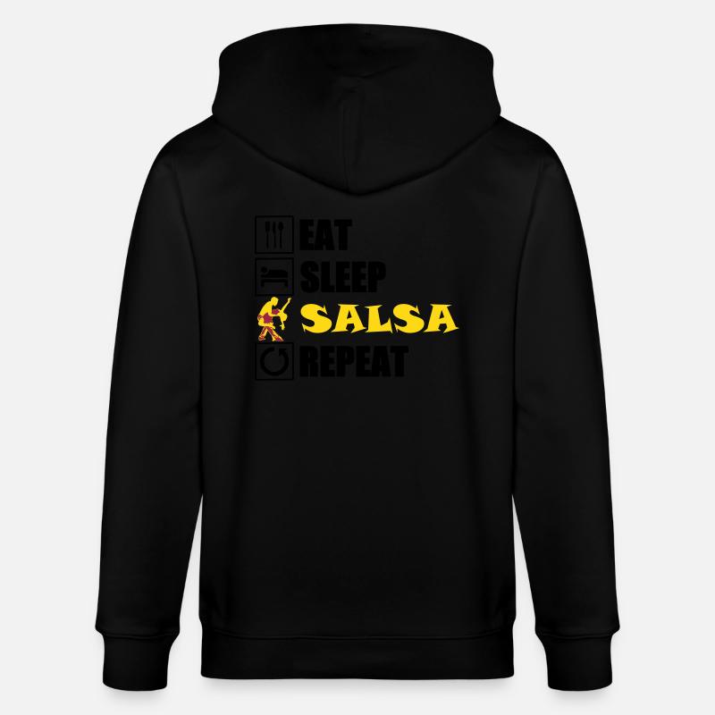 eat sleep SALSA repeat - Stanley/Stella Unisex Bio-Kapuzenjacke CULTIVATOR  - Schwarz