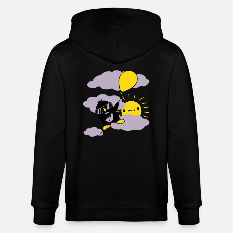 Flying Penguin Balloon Sun - Veste à capuche bio CULTIVATOR Stanley/Stella Unisexe - noir