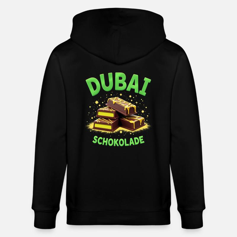 Dubai-Schokolade - Schokolade-Spass - Stanley/Stella Unisex Bio-Kapuzenjacke CULTIVATOR  - Schwarz