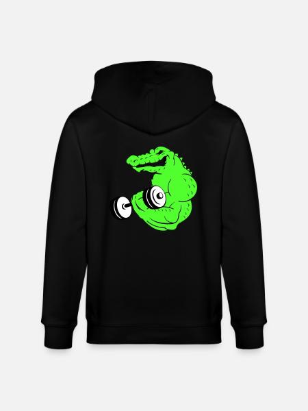 fitness crocodile 02 - Stanley/Stella Unisex Bio-Kapuzenjacke CULTIVATOR  - Schwarz