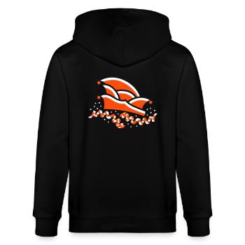 Fool's cap with streamers - Stanley/Stella CULTIVATOR  Unisex Organic Hooded Jacket - black - Back - Anna (173cm)