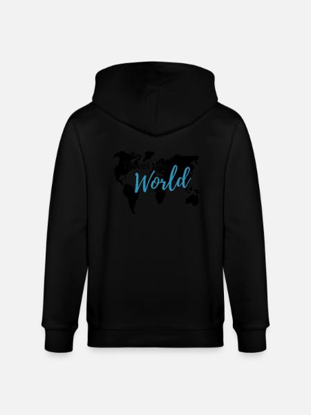 Travel the World 2c - Stanley/Stella CULTIVATOR Unisex Organic Hooded Jacket - black