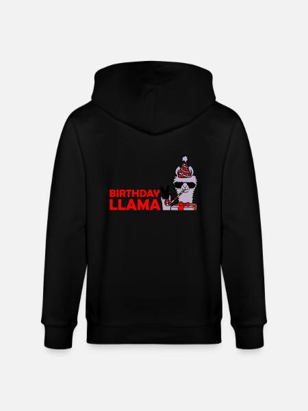 Birthday Llama No Drama - Stanley/Stella CULTIVATOR  Unisex Organic Hooded Jacket - black