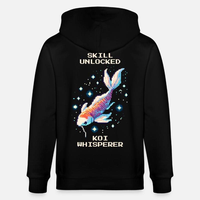 Skill freigeschaltet: Koi-Flüsterer | Koi Teich - Stanley/Stella Unisex Bio-Kapuzenjacke CULTIVATOR  - Schwarz